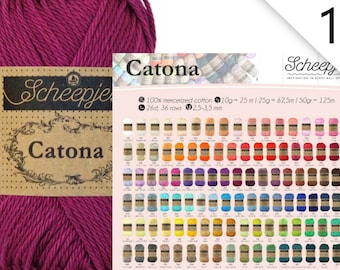 Cotton yarn Scheepjes Catona #1 - 25 grams 100% mercerized cotton crochet knitting yarn to make dolls, amigurumi, clothing