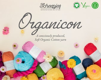 Filato per maglieria in cotone biologico Scheepjes Organicon - 50 g, morbido 100% cotone