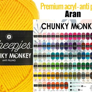 5x100gr Garen Scheepjes Chunky Monkey 2 100% premium acryl anti pilling breigaren haakgaren afbeelding 1