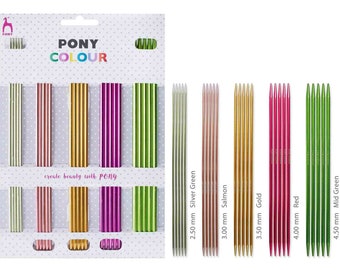 Pony Colour DPN sokkennaalden set 20cm 2.50-4.50mm polka dot - perfect cadeau voor een breister