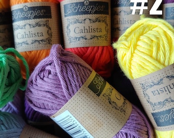 15gr mini skeins knitting yarn Scheepjes Cahlista #2 - 100% non-mercerized cotton yarn for multicolour projects