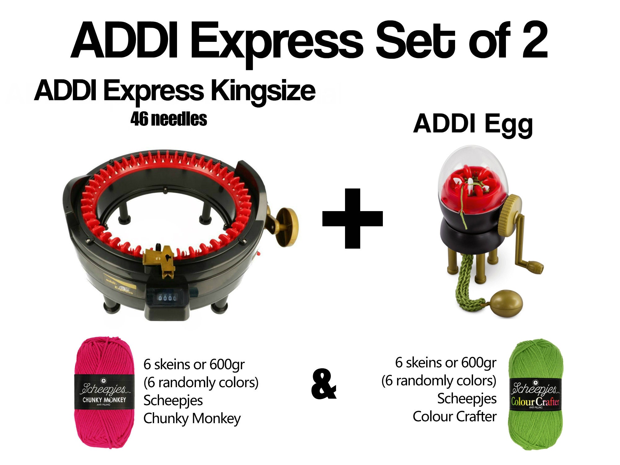 Addi Express Kingsize 890-2 Addi Egg 880-2 Knitting Mills Set Hand Knitting  Machines Knitting Yarn Shipping Fully Insured 