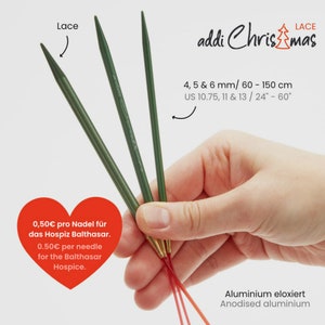 Circular knitting needles Addi Christmas Lace 4.0 - 6.0 mm | 60, 80, 100, 120, 150cm / 24, 32, 40, 47, 60 inch