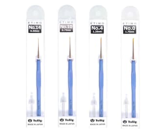 Crochet Tulip Etimo, acier bleu, poignée souple