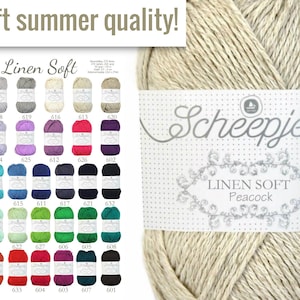 150gr linen soft knitting yarn Scheepjes - linen / cotton / acrylic soft yarn for amigurumi, dolls, clothing, interior, accessories