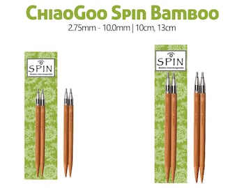 ChiaoGoo SPIN bambou - pointes d'aiguilles à tricoter interchangeables avec finition patinée