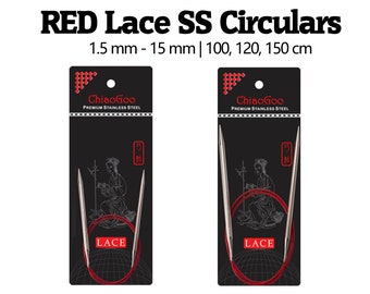 Rondbreinaalden ChiaoGoo Red Lace 1.5 - 15 mm | rondbreinaald 100, 120, 150 cm