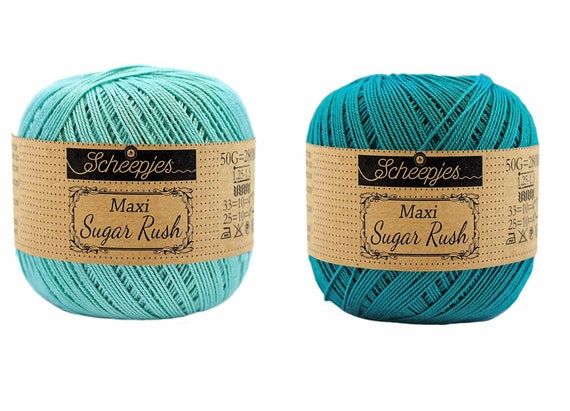 Fil de coton Maxi Sugar Rush Scheepjes 1 50 grammes fin 100% coton brillant  mercerisé, crochet au tricot, fil à tricoter -  France