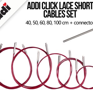 Interchangeable Addi Click Lace cables set for all Addi Click needles points