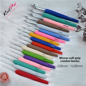 KnitPro Waves Häkelnadel mit weichem Griff – 19 Größen 2.00 mm – 12.00 mm