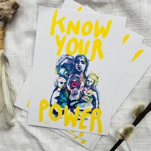 Postkarte - Know your power - Frauen DIN A6