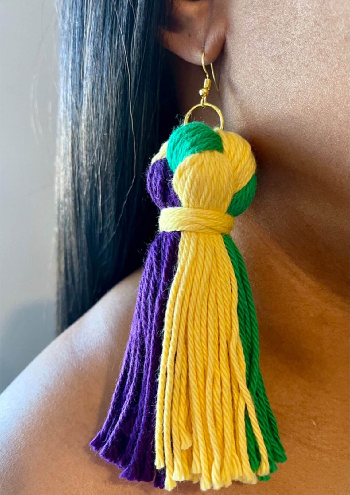 mardi gras tassel earrings