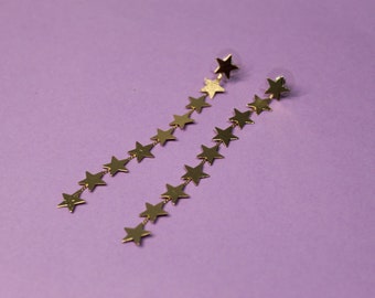 Long star earrings