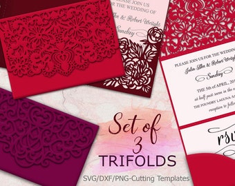 tri fold invitations etsy