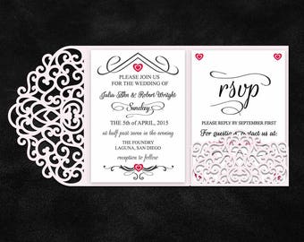 tri fold wedding invitation