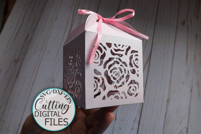 Download Roses Favor box svg cricut template laser cut template dxf ...