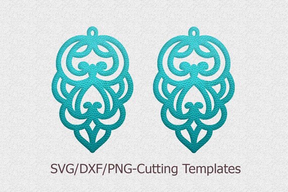 Download leather earrings svg pendant svg floral leaf earring SVG ...