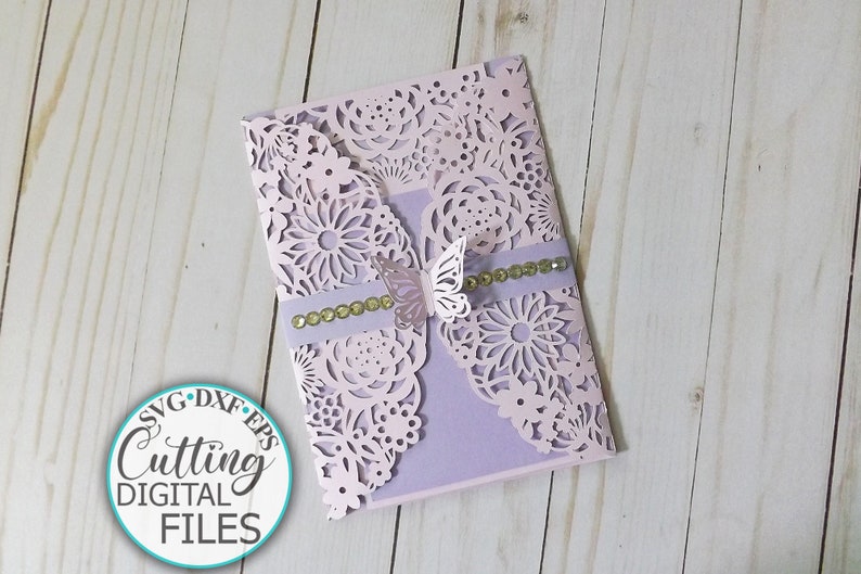 Download RSVP Gate fold floral wedding invitation svg template ...