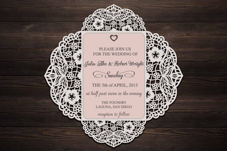 Download Four fold wedding invitation tri fold cricut template | Etsy