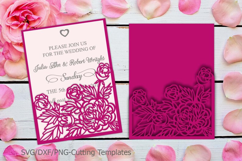 Download Laser Cut Pocket Envelope Wedding Invitation Template Etsy