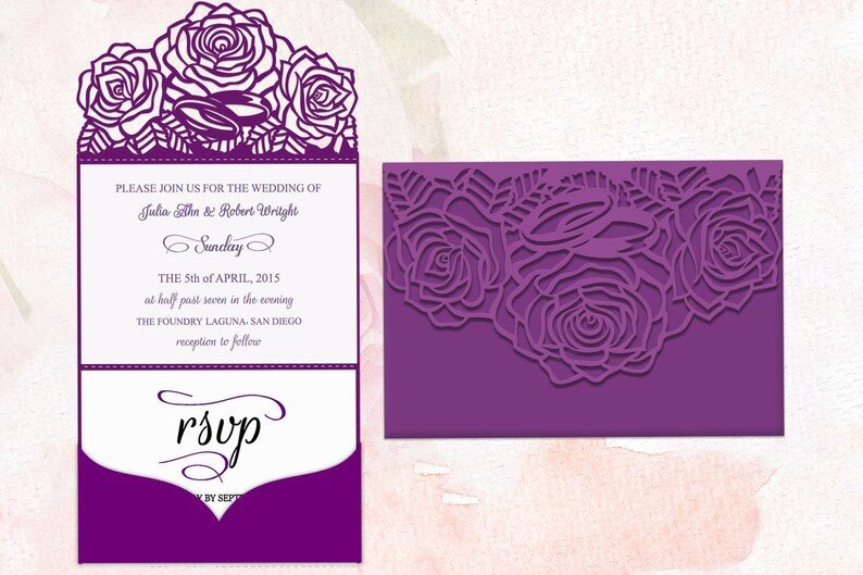 Download Trifold wedding invitation svg file Roses invitation svg ...
