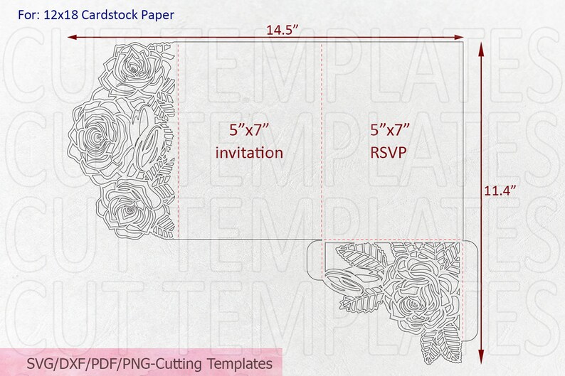 Download Floral Pocket Envelope Svg Tri Fold Wedding Invitation Svg Rings Svg Trifold Svg Bridal Shower Invitation Roses Wedding Invitation Svg Paper Paper Party Supplies Tripod Ee