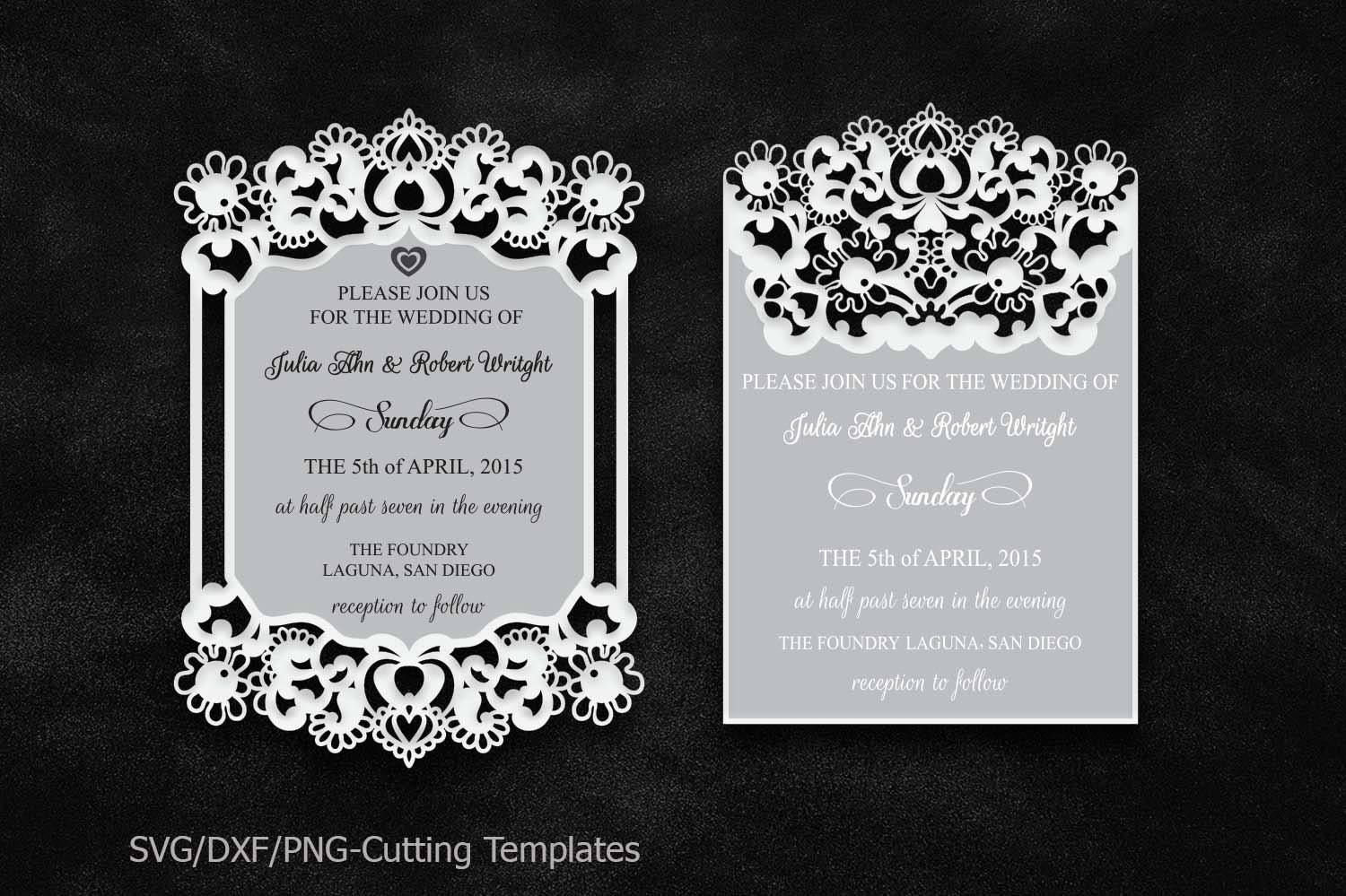 Download Laser cut wedding invitation template svg file lace border ...