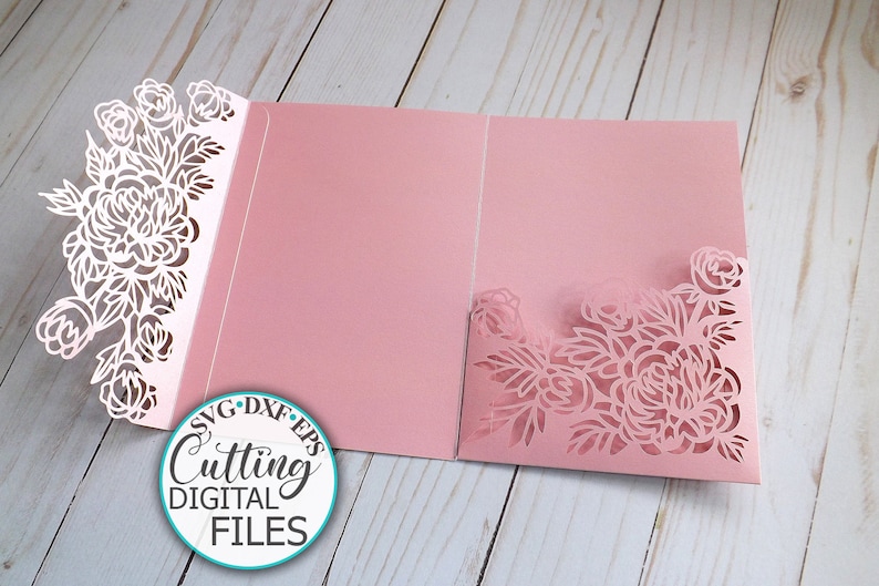 Download Trifold wedding invitation template svg pocket envelope ...