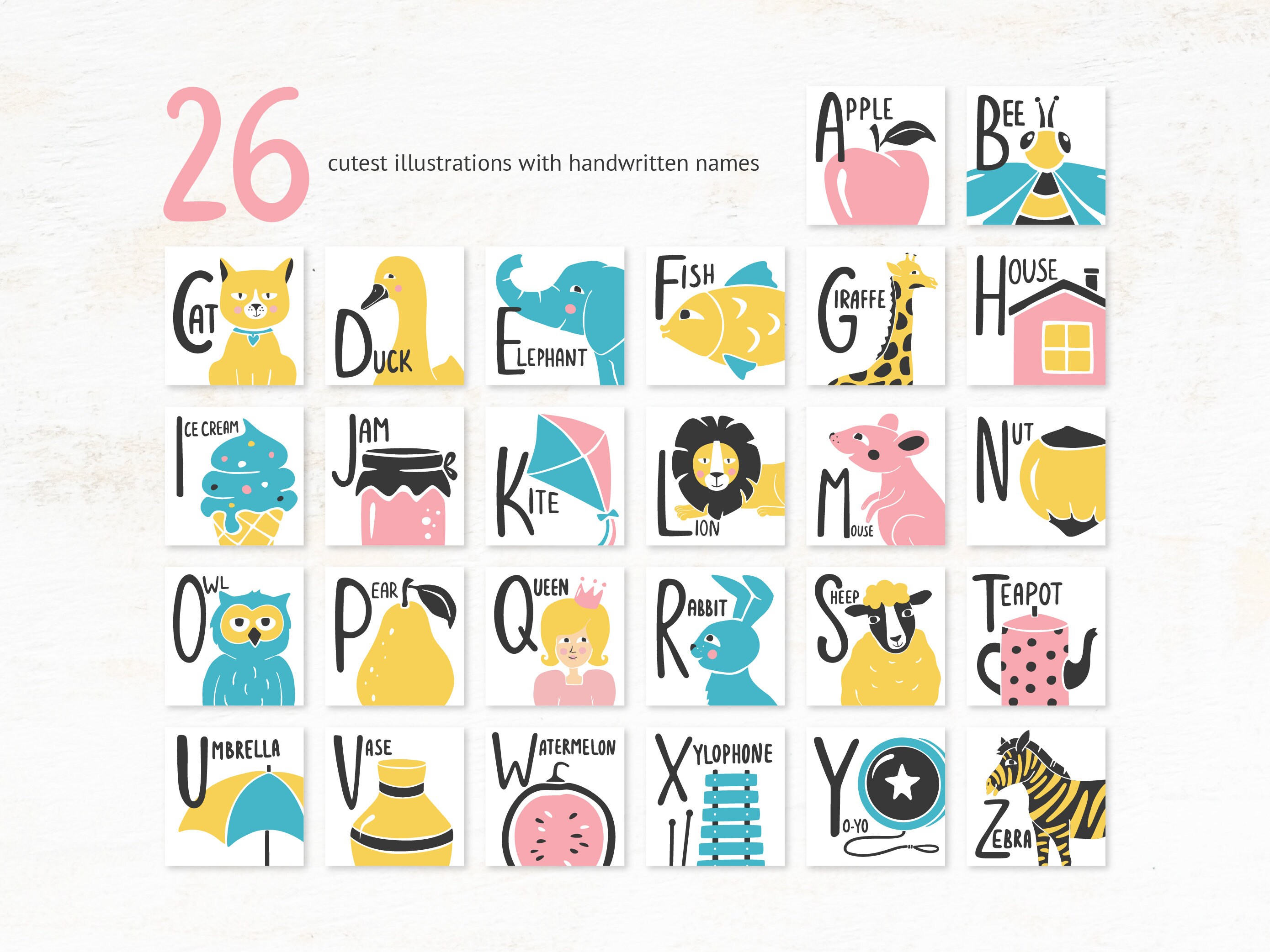 Druckbare Alphabet Flash Karten Digital ABC ABC Karten | Etsy