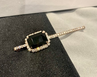 The Ash Hair Slide - Toboggan à cheveux noir, argent et or