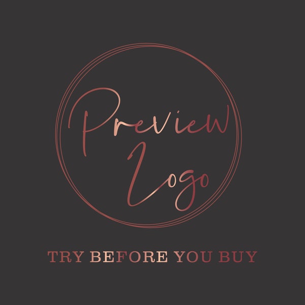 Try Before You Buy - Premade Logo Preview, Premade Logos, Custom Logo Design, Business Logos, Brand Identity, Etsy Shop Logo, Logo Design