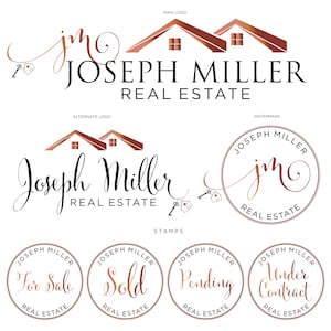 Rose Gold Real Estate Logo Branding Package: Realtor Watermark