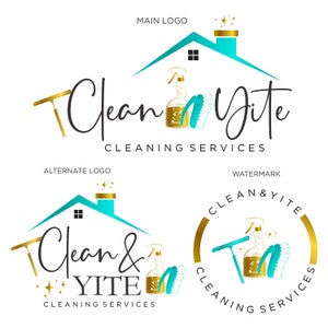 Vorgefertigtes Logo, Vorgefertigtes Logo-Design, Logo-Design, Logo von Reinigungsservices, Reinigungsservices, House-Kefting-Logo, Hausreinigung, Maid-Logo