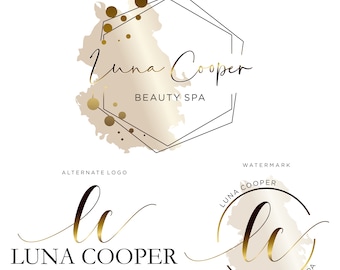 Rose Gold Beauty Logo Design, Cosmetic Branding
