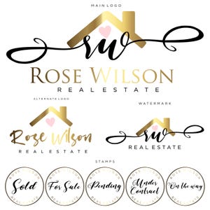 Rose Gold Real Estate Logo: Branding Kit