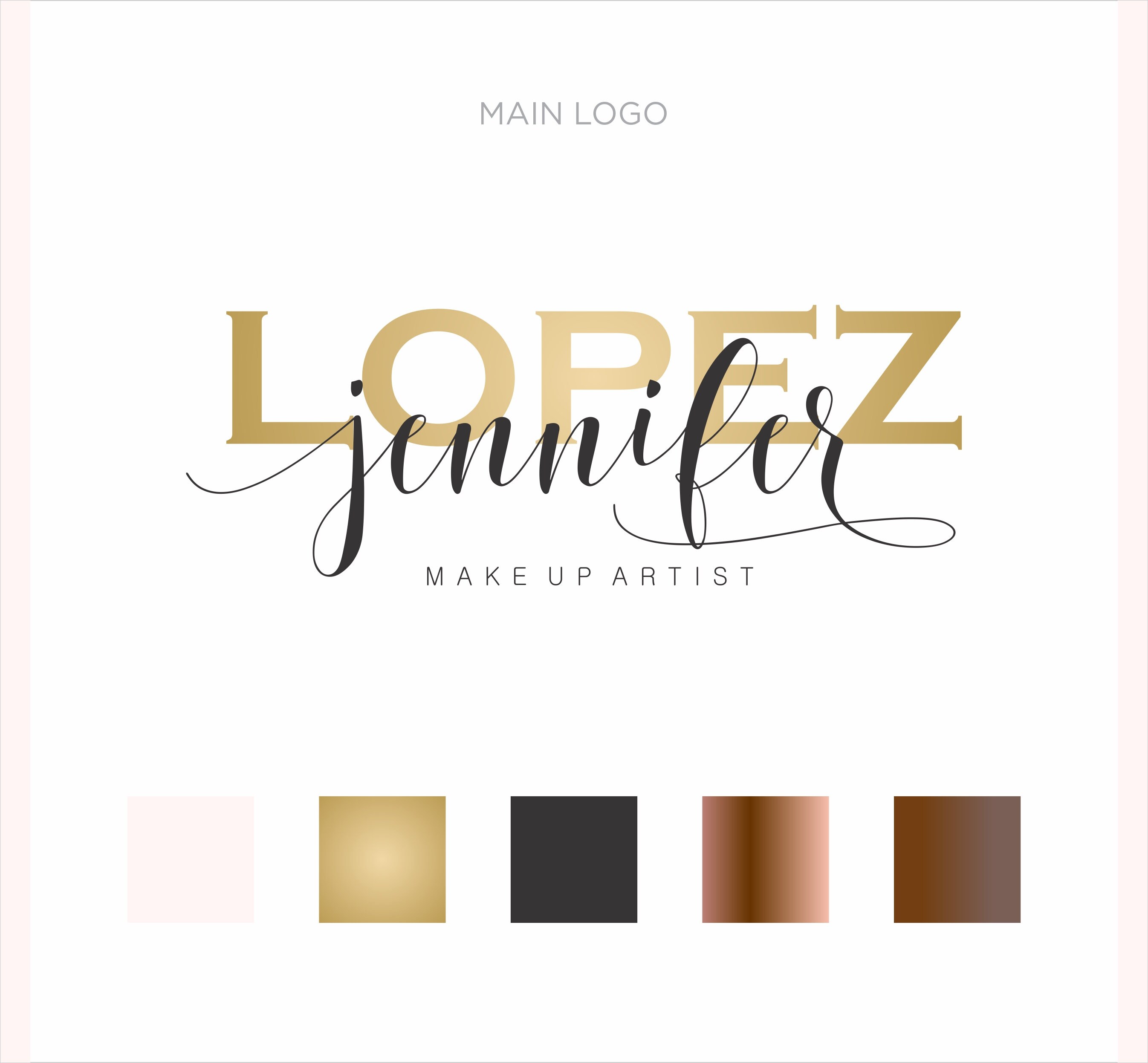 Gold Make up Artist Logo Black and Gold Logo Gold Make up Etsy