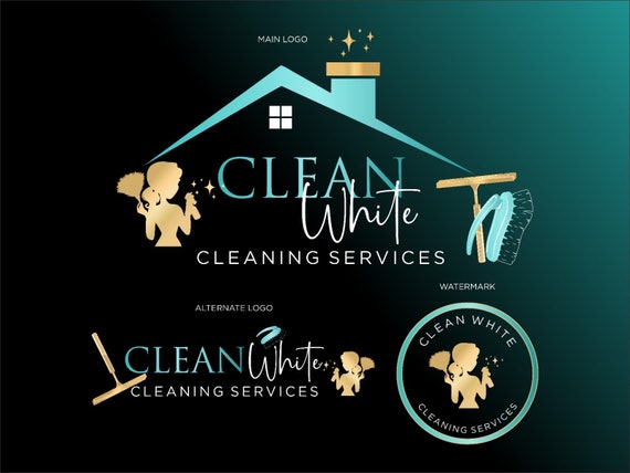 House Cleaning Logo Design, Modern Business Branding