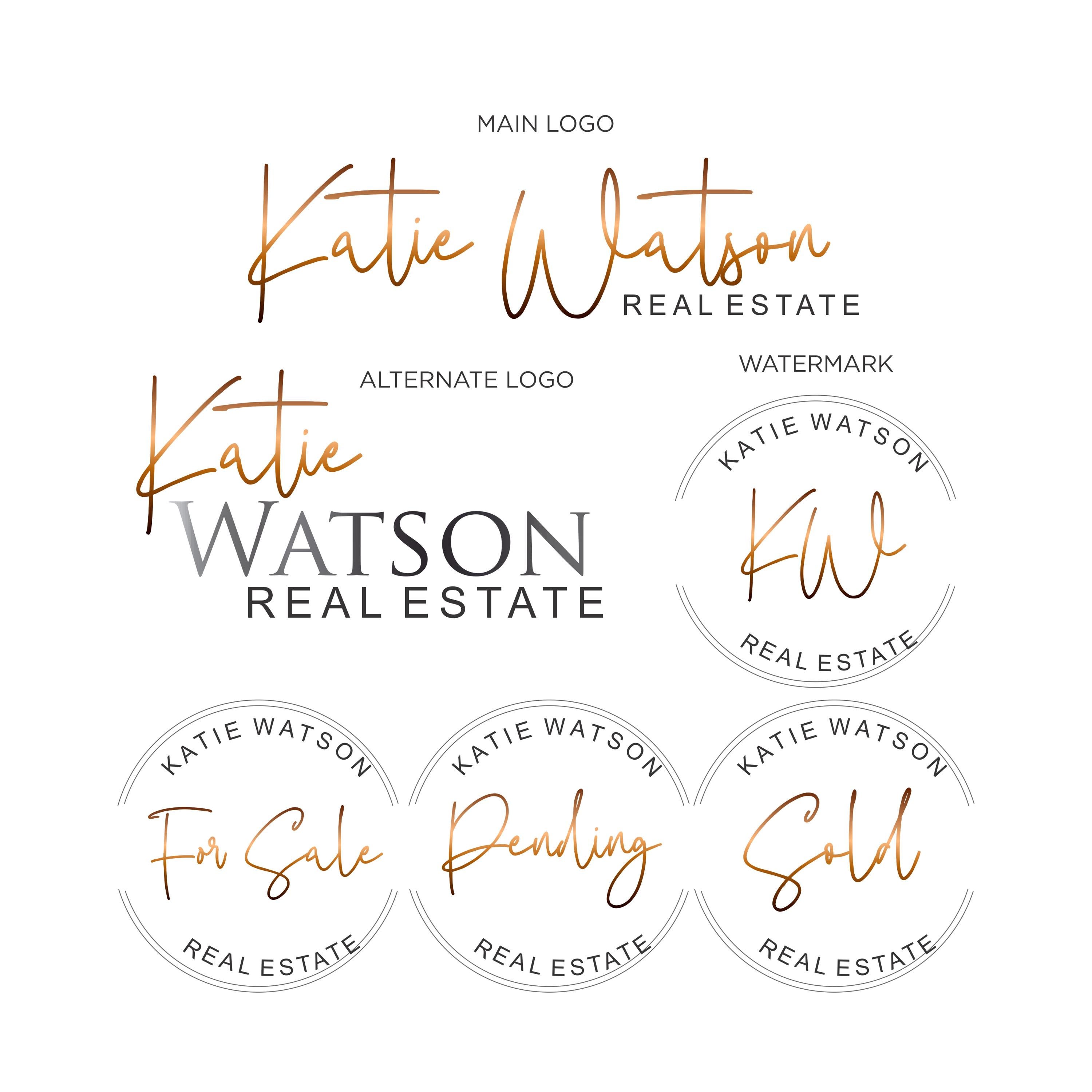 Rustic Gold Real Estate Logo Design, Realtor Branding - Etsy