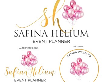 Balloon Event Planner Logo Design, Premade Festive Logo