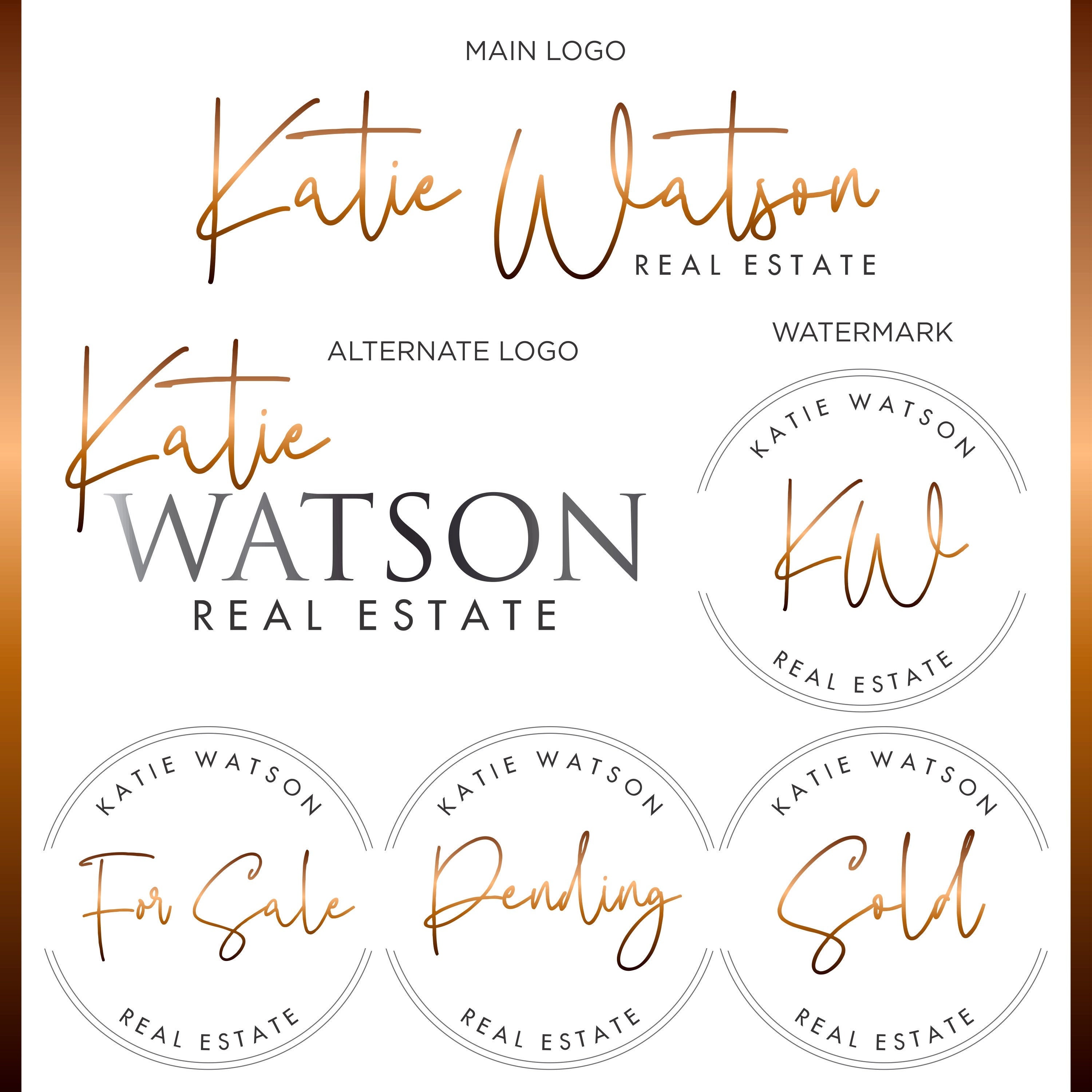 Rustic Gold Real Estate Logo Design, Realtor Branding - Etsy