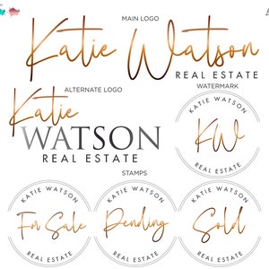 Premade real estate logo design in rustic gold, Calligraphy real estate logo design, realtor logo design, Business logo design, logo design