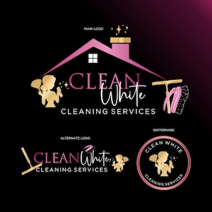 Progettazione del logo per le pulizie domestiche, marchio aziendale moderno immagine 2