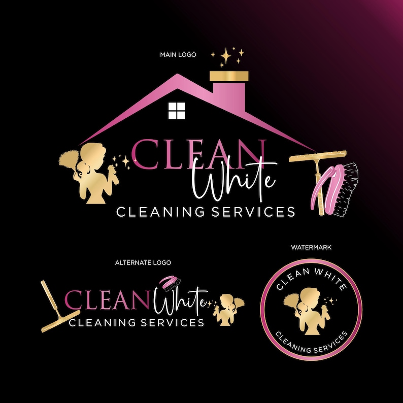 Progettazione del logo per le pulizie domestiche, marchio aziendale moderno immagine 2