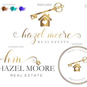 Logo Design,Premade logo design,Premium Real estate logo design, real estate calligraphy logo, Rose gold logo , Real estate watercolour logo