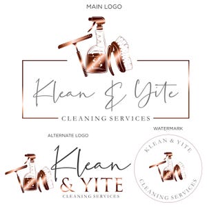 Création de logo de service de nettoyage, Logo de balai, Logo de femme de ménage, Kit de marque de nettoyage préfabriqué, Ensembles de marque complets, Logo de nettoyage de bureau