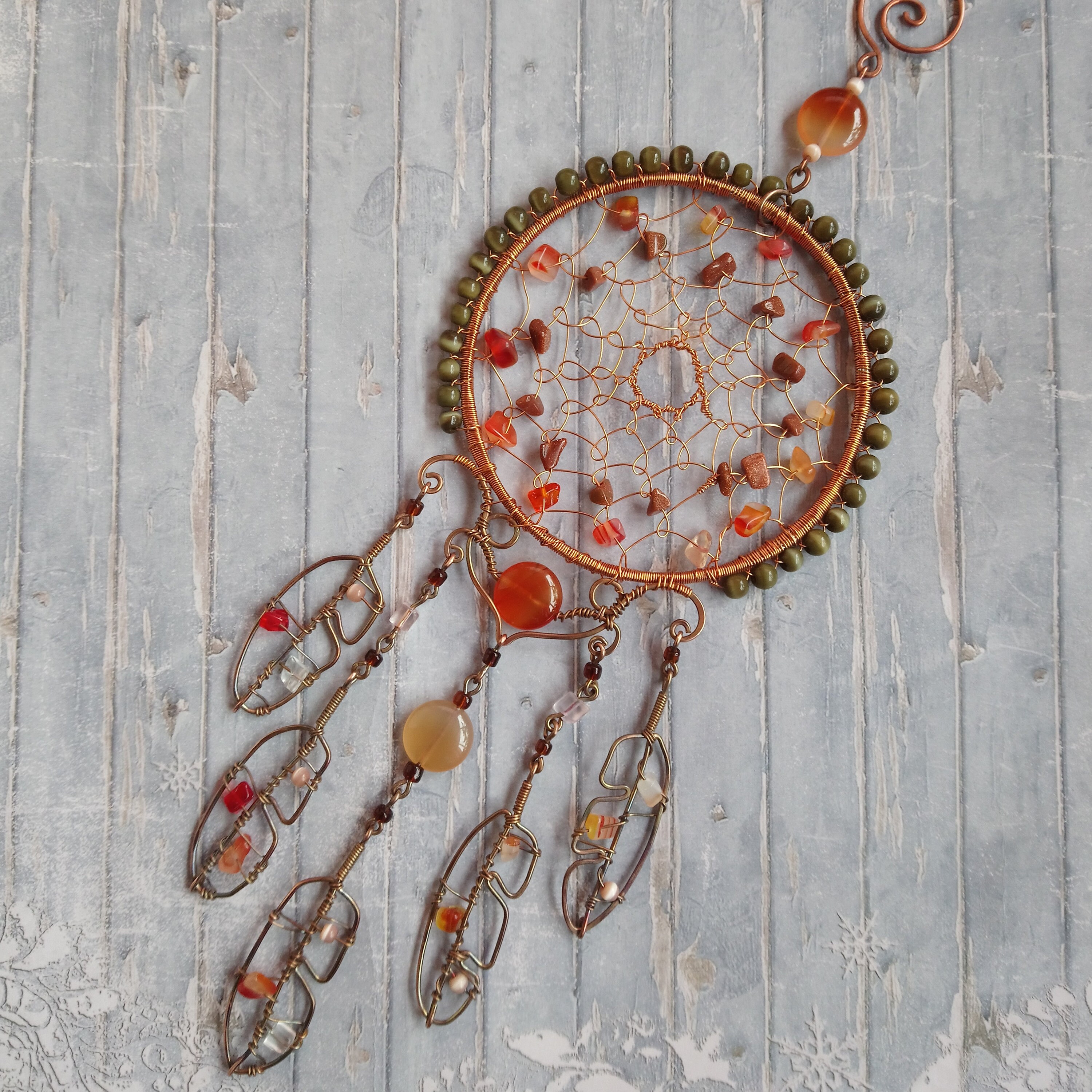 Metal wire wrapped dreamcatcher native mascot dreamcatcher Etsy