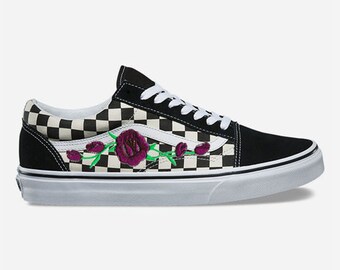 rose and checkered vans