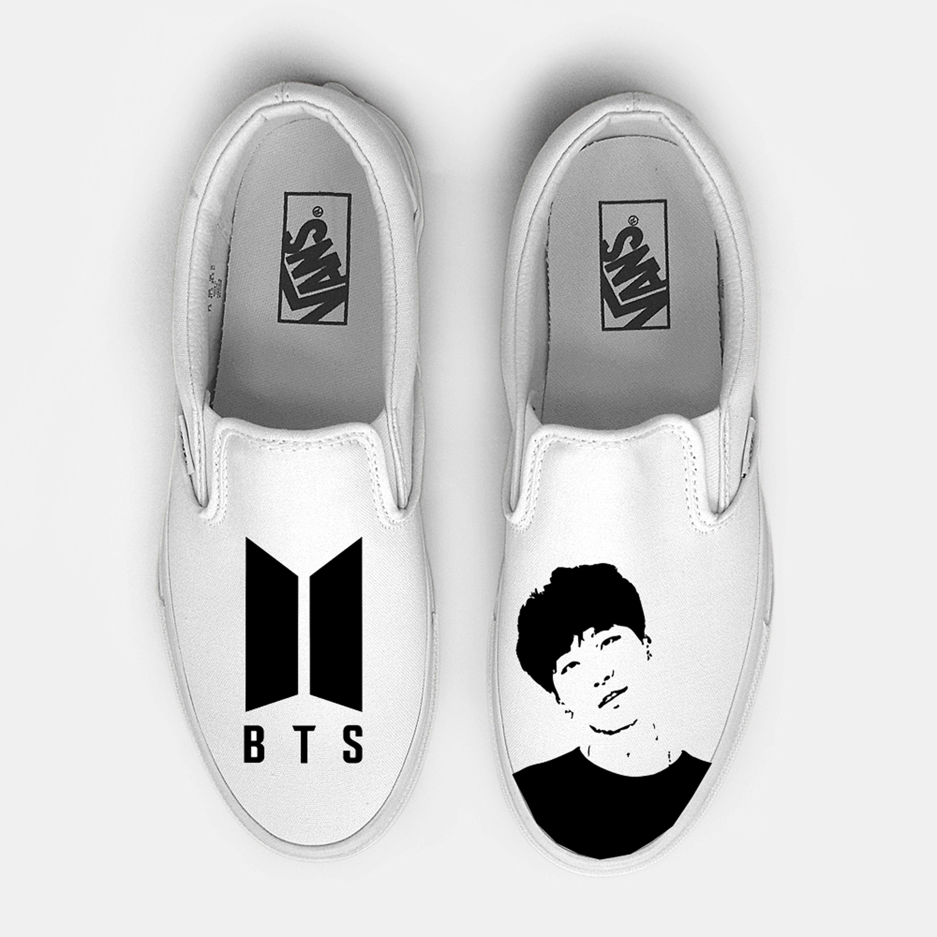 BTS KPOP Suga Custom Hand Painted Slip On Vans shoe Various Etsy