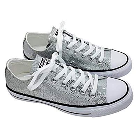 silver converse low tops