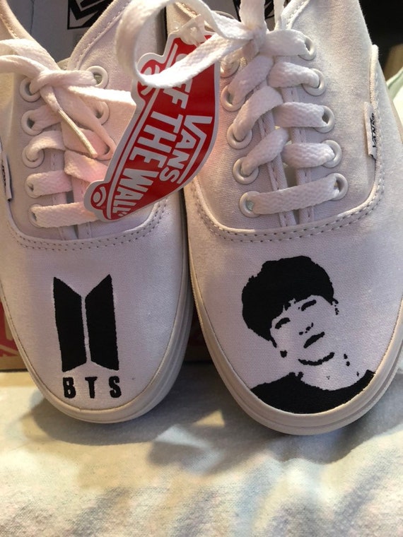 BTS KPOP Suga Custom Hand Painted Vans shoe Various Colors | Etsy